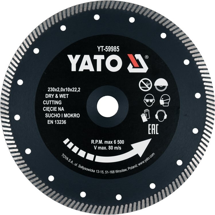 Disc Diamantat, 230X22.2X2 mm YT-59985